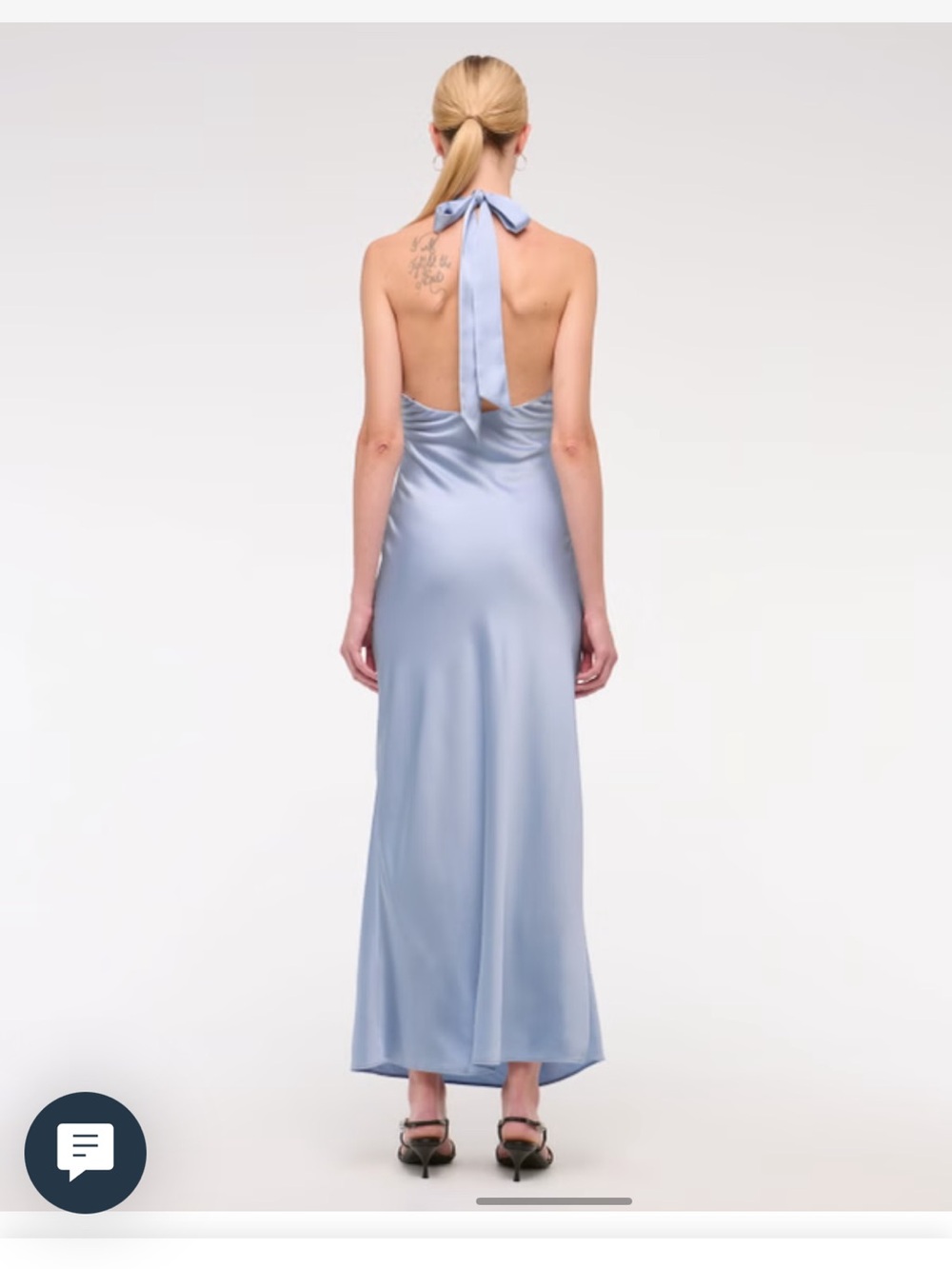 Abercrombie Julia Blue Slip Halter Maxi Dress - Size L NWT! - Picture 5 of 9